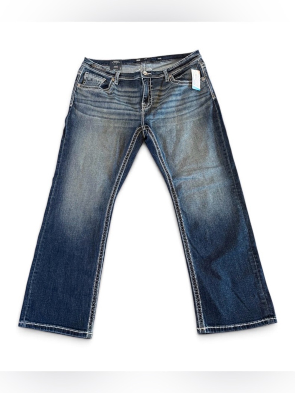 BKE Derek Mens Jeans 40x30 CoolMax Relaxed Bootcut Stretch Blue NWT